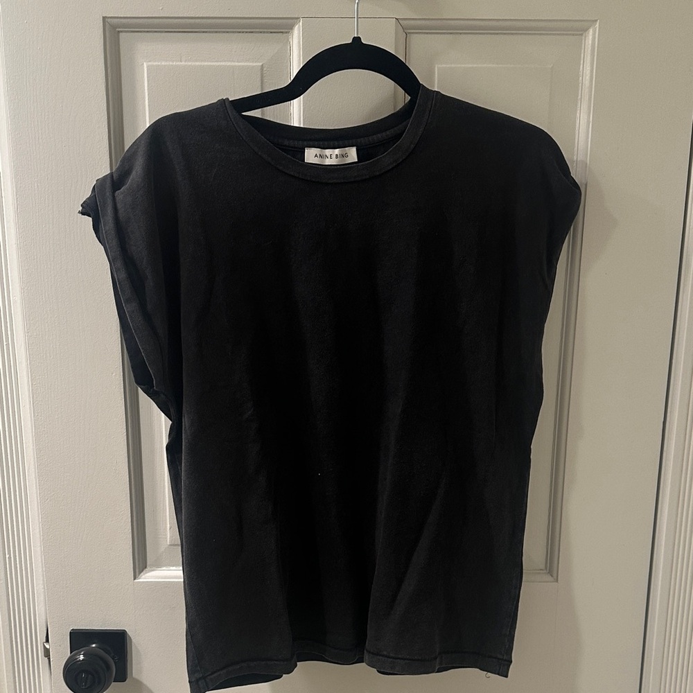 Anine Bing Dark Grey Muscle Tee